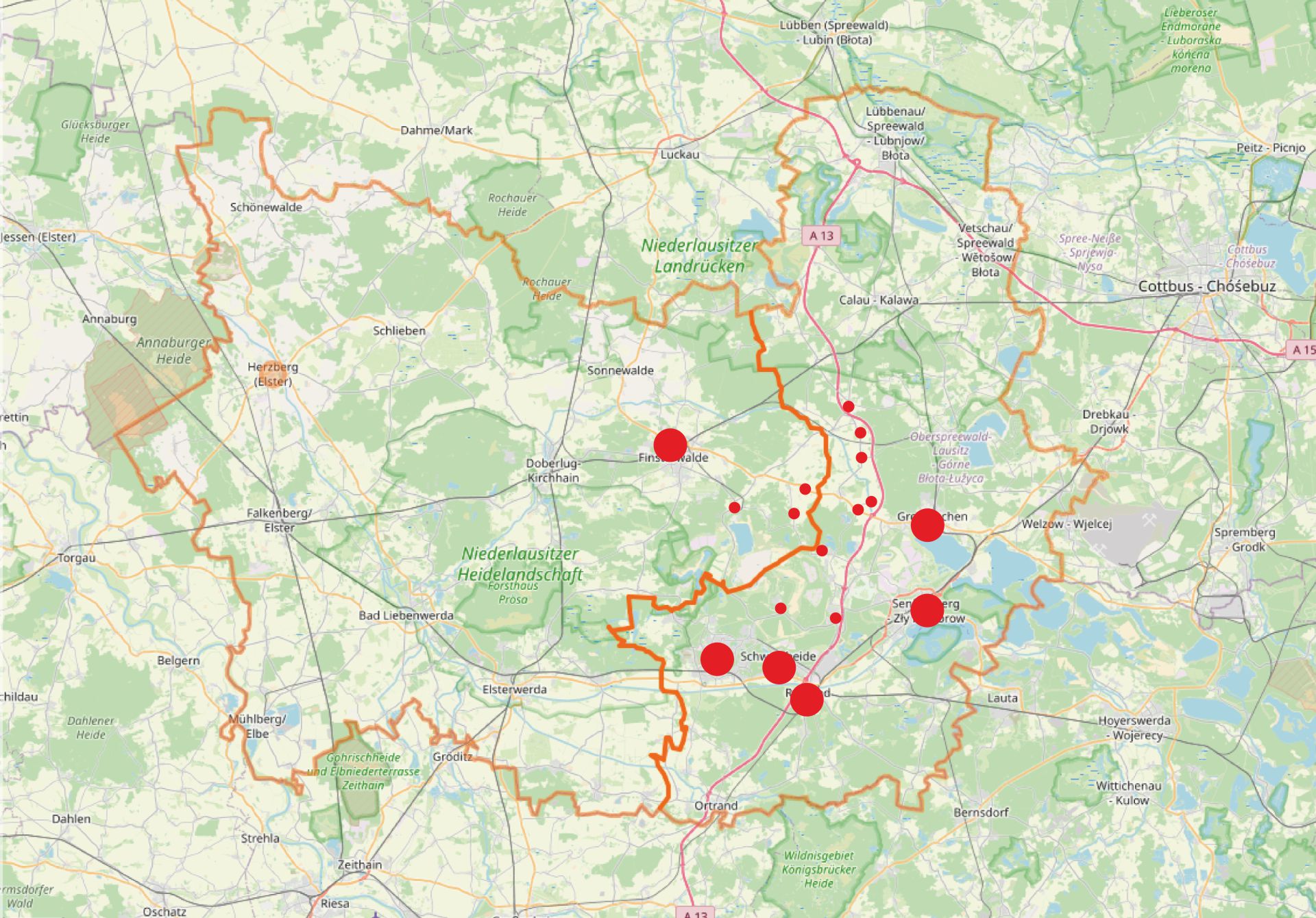 Karte der Region OSL und EE